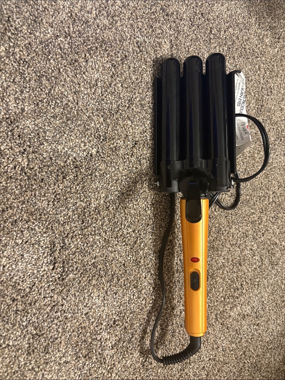 Gold and Black Triple Barrel Hair Waver for Styled Waves